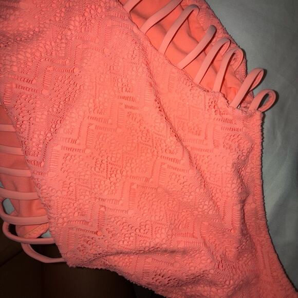 Tiki bikini one piece padded Strappy one piece swimsuit net - Picture 3 of 6